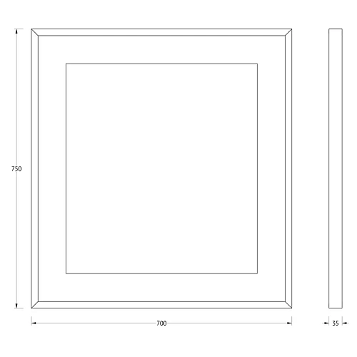 Зеркало Evoform Ledside в багетной раме и LED-светильником BY 2202 70х75 см Зеркало Evoform Ledside в багетной раме и LED-светильником BY 2202 70х75 см