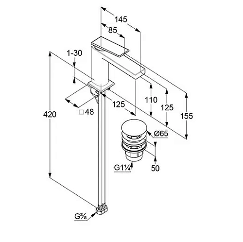 Смеситель для раковины Kludi DECUS 542890575 хром Смеситель для раковины Kludi DECUS 542890575 хром