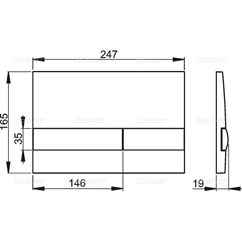 Кнопка управления AlcaPlast золотая M1745 Кнопка управления AlcaPlast золотая M1745