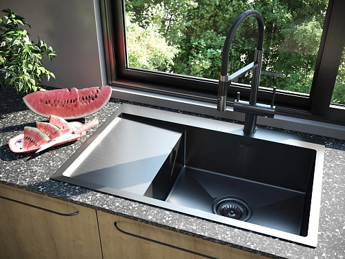 Смеситель для кухни Paulmark Gravity вороненая сталь Gr213888-GM Смеситель для кухни Paulmark Gravity вороненая сталь Gr213888-GM