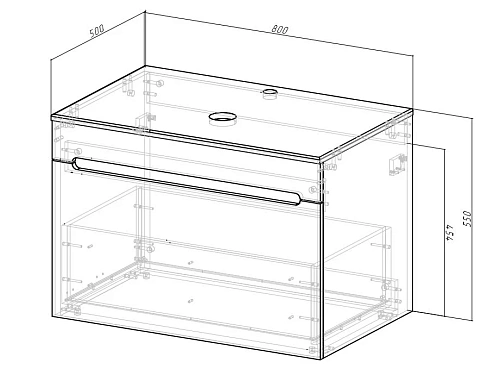 Тумба под раковину Sintesi STL.W7815 подвесная со столешницей Тумба под раковину Sintesi STL.W7815 подвесная со столешницей
