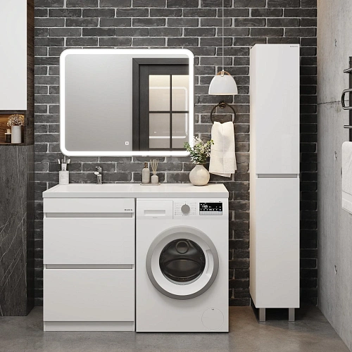 Тумба под раковину Onika Милтон 58 см 105801 напольная под стиральную машину, белая (дляМарсал 120) Тумба под раковину Onika Милтон 58 см 105801 напольная под стиральную машину, белая (дляМарсал 120)