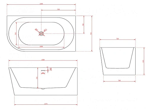 Акриловая ванна ABBER AB9257-1.5 R 150x78 правосторонняя, белая Акриловая ванна ABBER AB9257-1.5 R 150x78 правосторонняя, белая