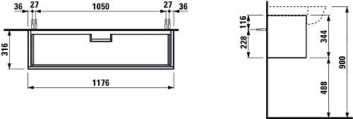 Тумба под раковину Laufen The New Classic 1 ящик, белый глянец 4.0605.1.085.631.1 Тумба под раковину Laufen The New Classic 1 ящик, белый глянец 4.0605.1.085.631.1