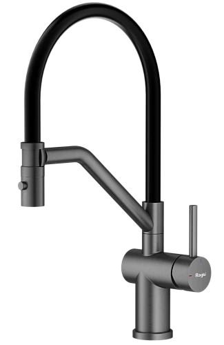 Смеситель для кухни Raglo R86.41.09 с гибким изливом, графит Смеситель для кухни Raglo R86.41.09 с гибким изливом, графит