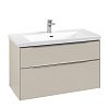 Картинка анонса товара «тумба под раковину villeroy &amp; boch subway 3.0 с подсветкой cashmere grey / cashmere grey c570l0vn»