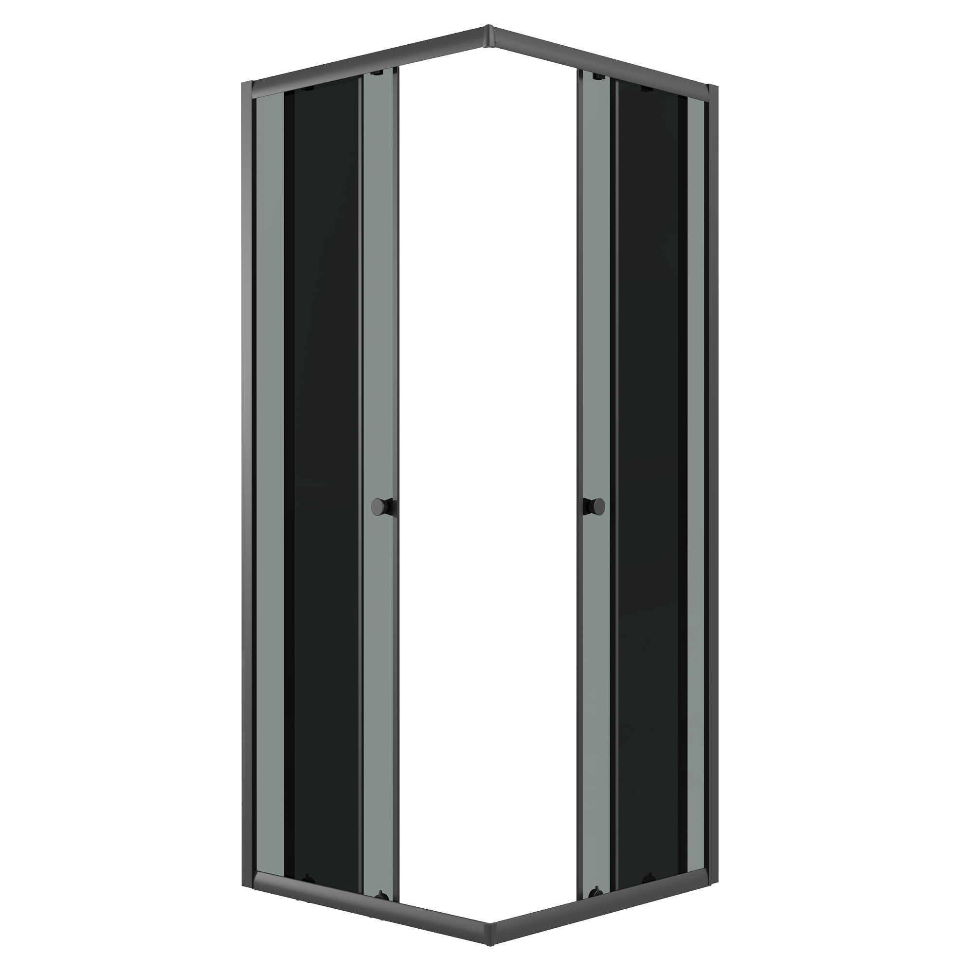 Детальная картинка товара «душевой уголок niagara eco ng-1008-14qt (80x80x190) квадратная, раздвиж, профиль черный, стекло тонированное (4мм)»