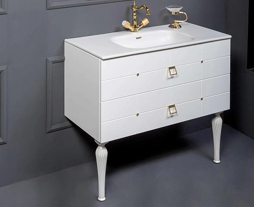 Тумба под раковину Boheme Piazza 80 белая + Золото 841-080-WG Тумба под раковину Boheme Piazza 80 белая + Золото 841-080-WG