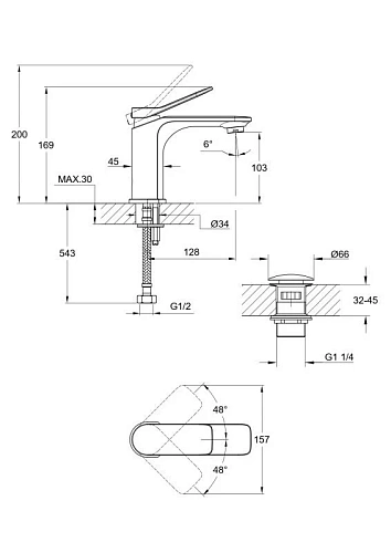 Смеситель для раковины Cersanit ODRA (A63050) однорычажный клик клак 63050 Смеситель для раковины Cersanit ODRA (A63050) однорычажный клик клак 63050