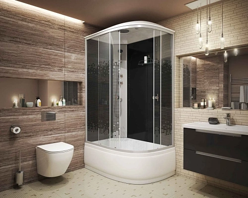 Душевая кабина Niagara NG-7510-14L BLACK (1200х800х2150) высокий поддон (40см) стекло мозаика 7510L Душевая кабина Niagara NG-7510-14L BLACK (1200х800х2150) высокий поддон (40см) стекло мозаика 7510L