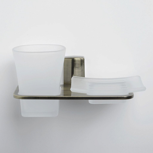 Мыльница WasserKRAFT Exter K-5226 Держатель стакана и мыльницы светлая бронза Мыльница WasserKRAFT Exter K-5226 Держатель стакана и мыльницы светлая бронза