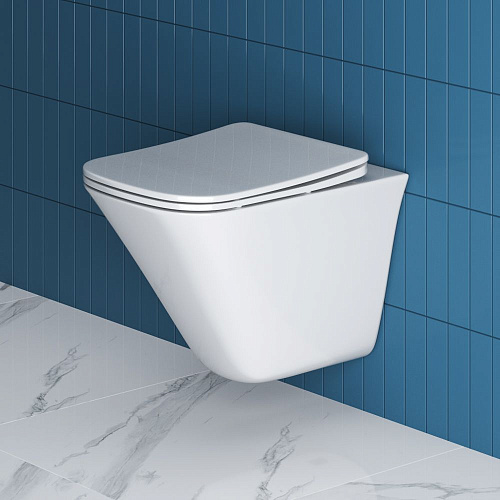 Унитаз подвесной BelBagno MARMI BB052CHR/BB052SC безободковый с сиденьем Унитаз подвесной BelBagno MARMI BB052CHR/BB052SC безободковый с сиденьем