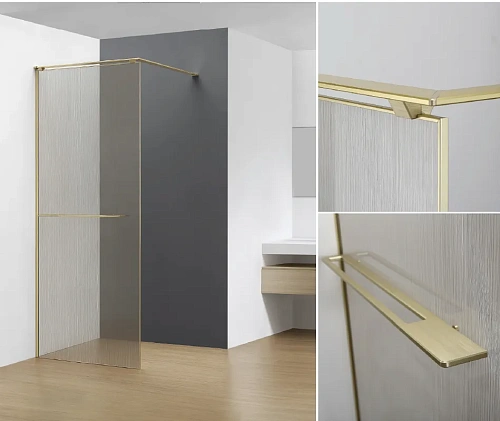 Душевой уголок AQUAme AQM3720-3-9 900x2000 мм, 8мм триплекс лен, EasyClean, цвет профиля золото шлифованное Душевой уголок AQUAme AQM3720-3-9 900x2000 мм, 8мм триплекс лен, EasyClean, цвет профиля золото шлифованное