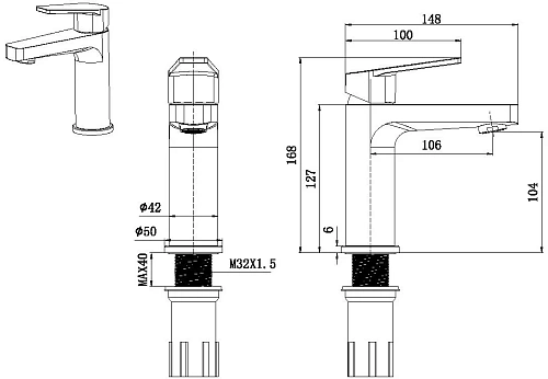 Смеситель для раковины Allen Brau Eclipse 5.E1001-31 (с донным клапаном) черный матовый Смеситель для раковины Allen Brau Eclipse 5.E1001-31 (с донным клапаном) черный матовый