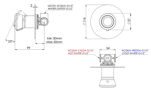 Смеситель для душа Remer Element ET30LCFP, черный брашированный хром Смеситель для душа Remer Element ET30LCFP, черный брашированный хром