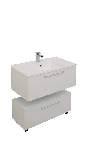 Тумба под раковину De Aqua Квадро-2 80 белый (подкатная 1 ящик) 00185588 Тумба под раковину De Aqua Квадро-2 80 белый (подкатная 1 ящик) 00185588