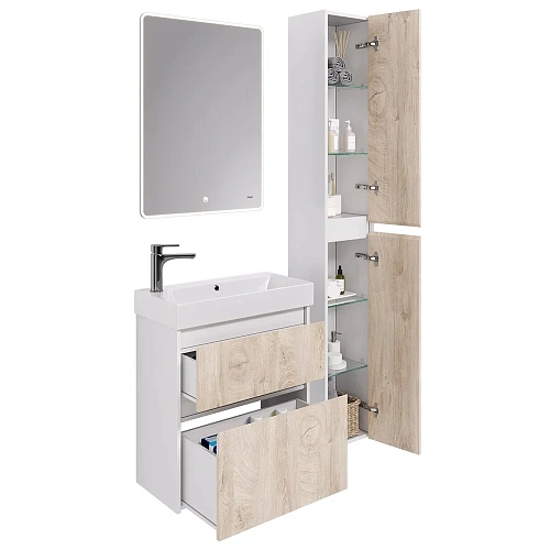 Шкаф-пенал DREJA SLIM, 30 см, подвесной/напольный, универсальный, 2 дверцы, 4 стеклянные полки, белы 99.0504 Шкаф-пенал DREJA SLIM, 30 см, подвесной/напольный, универсальный, 2 дверцы, 4 стеклянные полки, белы 99.0504