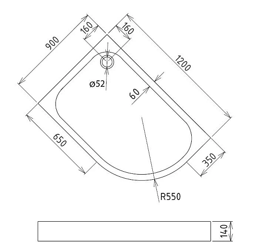 Душевой поддон Gemy ST20 L 120x90 угловой, асимметричный, акриловый Душевой поддон Gemy ST20 L 120x90 угловой, асимметричный, акриловый