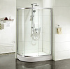 Картинка анонса товара «душевой уголок iddis mirro 120х80х185 см (m70r128i23) полукруг, глянцевый хром, стенки прозрачные, д»
