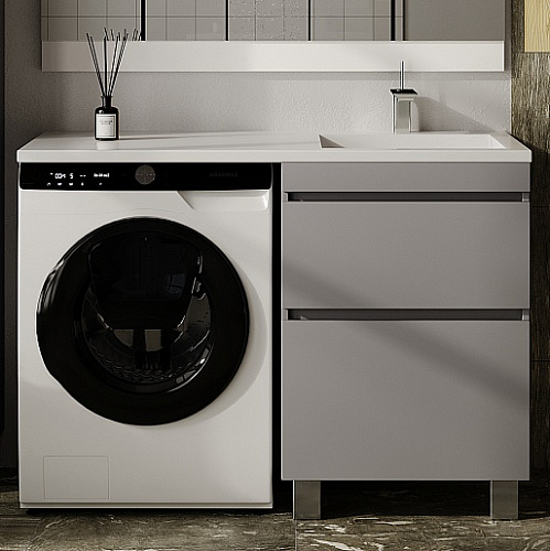 Тумба под раковину Style Line Даллас ЛЕОН 120 Люкс серая, PLUS напольная СС-00002450 Тумба под раковину Style Line Даллас ЛЕОН 120 Люкс серая, PLUS напольная СС-00002450