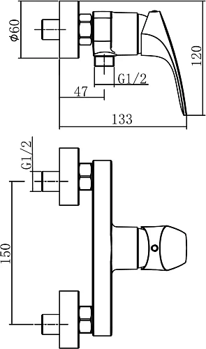Смеситель для душа Aquanet Static AF330-30C Смеситель для душа Aquanet Static AF330-30C