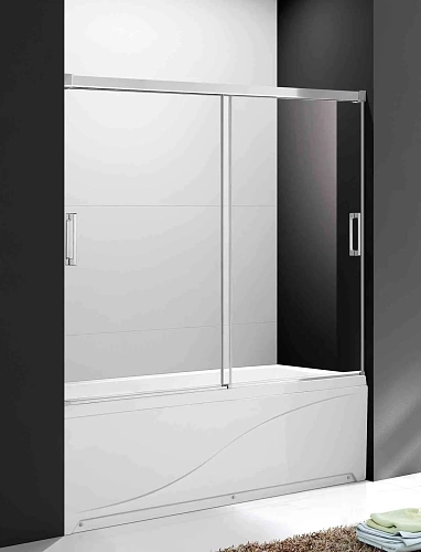 Шторка на ванну CEZARES TANDEM-SOFT-VF-2-170/145-C-Cr-IV 170см стекло прозрачное, профиль хром Шторка на ванну CEZARES TANDEM-SOFT-VF-2-170/145-C-Cr-IV 170см стекло прозрачное, профиль хром