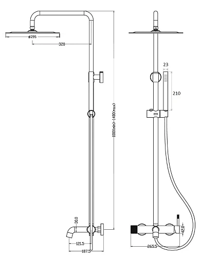Душевая система Boheme Uno 468-CB Copper Brushed Душевая система Boheme Uno 468-CB Copper Brushed