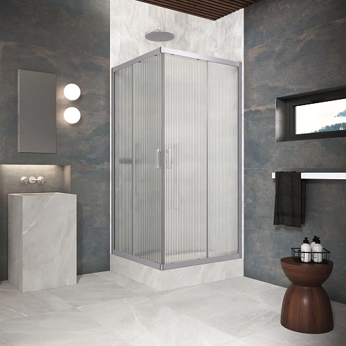Душевой уголок Vegas-glass ZA Protec 70 04 02 700x700 мм, профиль никель, стекло шиншилла Душевой уголок Vegas-glass ZA Protec 70 04 02 700x700 мм, профиль никель, стекло шиншилла
