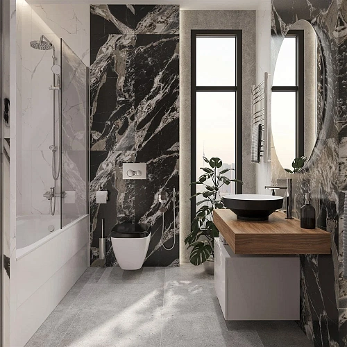 Комплект мебели STWORKI Ольборг 100 столешница дуб французский, без отверстий, с тумбой 50, с ракови 536622 Комплект мебели STWORKI Ольборг 100 столешница дуб французский, без отверстий, с тумбой 50, с ракови 536622