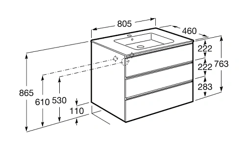 Тумба под раковину Roca The Gap 80 белый глянец 3 ящика A857406806 Тумба под раковину Roca The Gap 80 белый глянец 3 ящика A857406806