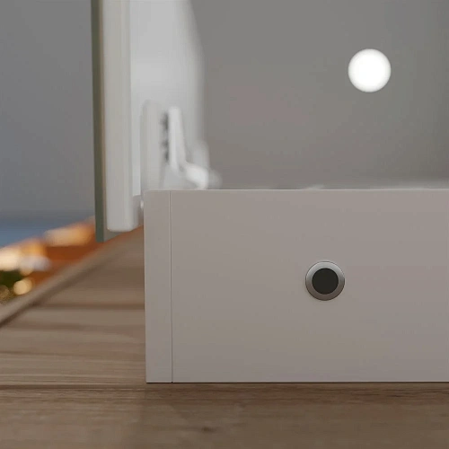 Зеркальный шкаф STWORKI Стокгольм МВК082 80, с подсветкой, прямоугольное, белое, в стиле лофт, навес 541623 Зеркальный шкаф STWORKI Стокгольм МВК082 80, с подсветкой, прямоугольное, белое, в стиле лофт, навес 541623