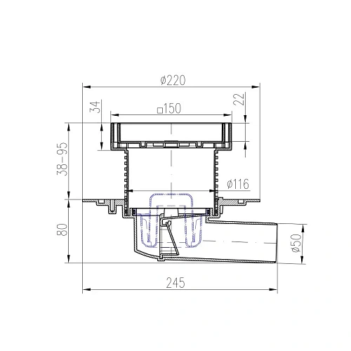 Душевой лоток Paini Harmony CH550H 550 мм Душевой лоток Paini Harmony CH550H 550 мм