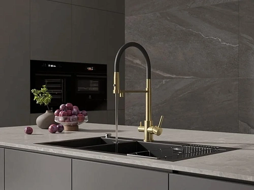 Смеситель для кухни Cersanit ZEN 68251 золотой Смеситель для кухни Cersanit ZEN 68251 золотой