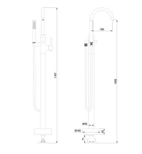 Смеситель для ванны Wonzon & Woghand STICK напольный, хром (WW-88649017-CR) Смеситель для ванны Wonzon & Woghand STICK напольный, хром (WW-88649017-CR)