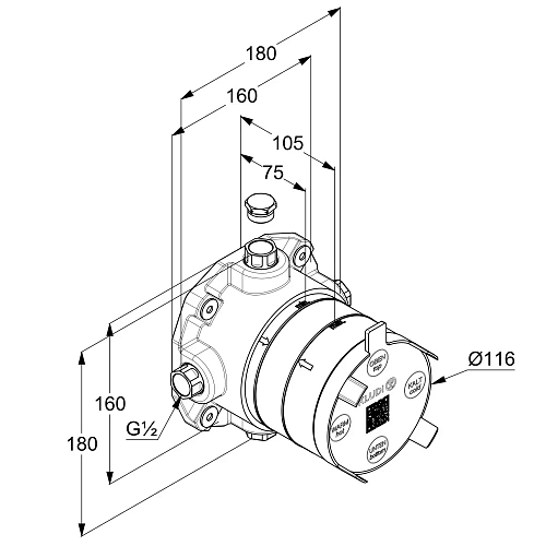 Скрытая часть Kludi SLIM.BOXX 88022 Скрытая часть Kludi SLIM.BOXX 88022