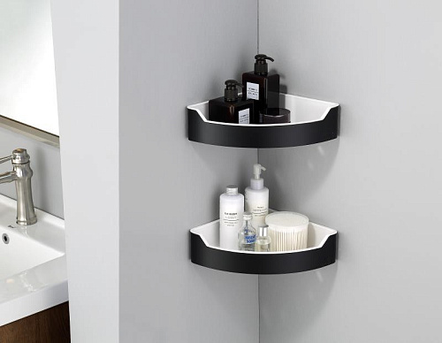 Полка Rush Edge ED77153B black угловая, черная Полка Rush Edge ED77153B black угловая, черная