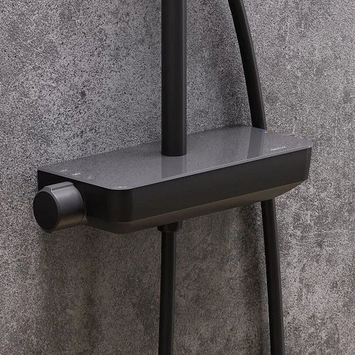 Душевая система Damixa Scandinavian Pure 936750300 с термостом, черный Душевая система Damixa Scandinavian Pure 936750300 с термостом, черный