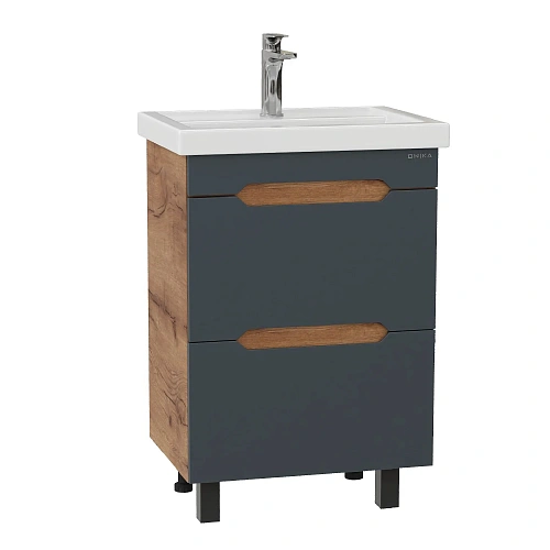 Тумба под раковину Onika Айленд 50 см 105042 напольная, графит/дуб крафт золотой (для Фостер 50) Тумба под раковину Onika Айленд 50 см 105042 напольная, графит/дуб крафт золотой (для Фостер 50)