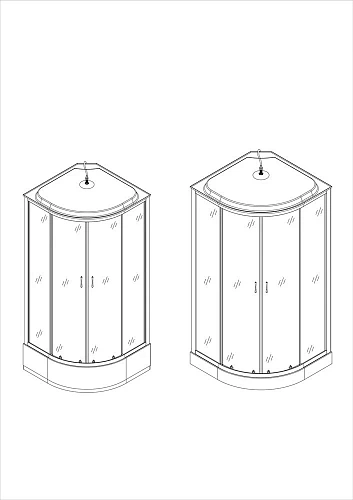 Душевая кабина Taliente 80x80x215см, четверть круга, матовое стекло TA-8080M Душевая кабина Taliente 80x80x215см, четверть круга, матовое стекло TA-8080M