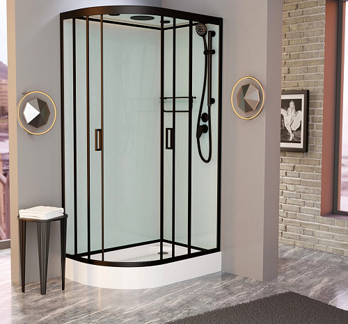 Душевая кабина Frank F411R Black правосторонняя 110х80х200 см 114115 Душевая кабина Frank F411R Black правосторонняя 110х80х200 см 114115