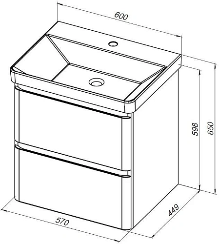 Тумба под раковину Aquanet Эмбер 60 черный матовый 00330466 напольная/подвесная Тумба под раковину Aquanet Эмбер 60 черный матовый 00330466 напольная/подвесная