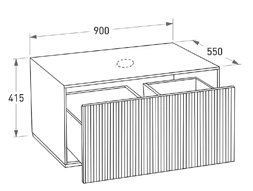 Тумба под раковину Salini Armonia 900x415 27A.2.900.415.01.1 с вырезом под сифон, напольная Тумба под раковину Salini Armonia 900x415 27A.2.900.415.01.1 с вырезом под сифон, напольная