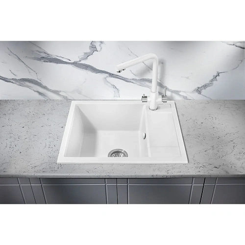 Кухонная мойка Milacio Navarra 60 Cuarzo (MC.77072), белый Кухонная мойка Milacio Navarra 60 Cuarzo (MC.77072), белый
