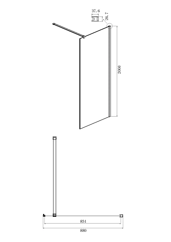 Боковая стенка Ambassador Elysium 90CX (900x2000) Боковая стенка Ambassador Elysium 90CX (900x2000)