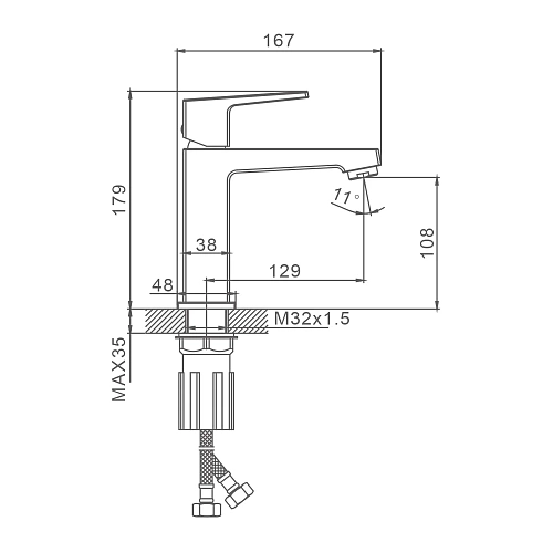 Смеситель для раковины Splenka S01.10, хром Смеситель для раковины Splenka S01.10, хром