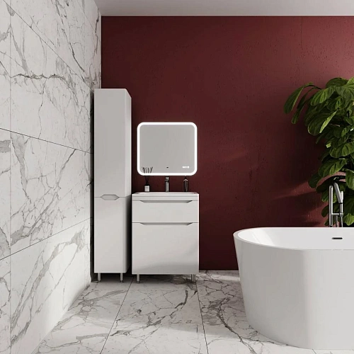 Тумба под раковину Style Line Марелла 60 Люкс антискрейтч белый матовый, PLUS напольная СС-00002395 Тумба под раковину Style Line Марелла 60 Люкс антискрейтч белый матовый, PLUS напольная СС-00002395