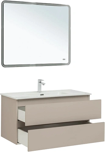 Тумба под раковину Aquanet Вега 2.0 100 бежевый 00337939 подвесная Тумба под раковину Aquanet Вега 2.0 100 бежевый 00337939 подвесная