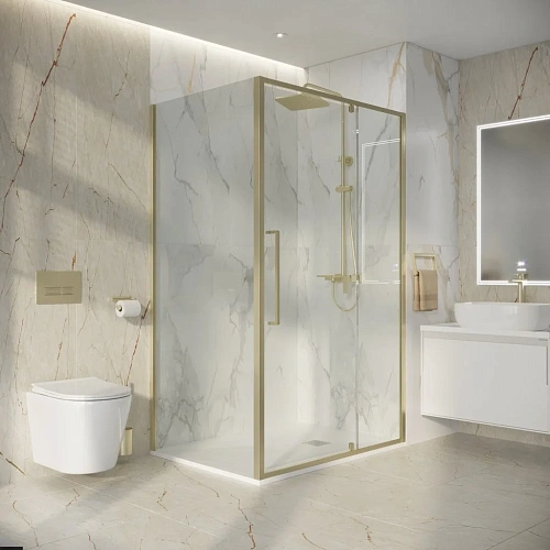 Душевой уголок Niagara Nova NG-45-11ASG-A80SG-34 (110х80х195) прямоугольник, распашная, золото сатин, стекло прозрачное Душевой уголок Niagara Nova NG-45-11ASG-A80SG-34 (110х80х195) прямоугольник, распашная, золото сатин, стекло прозрачное