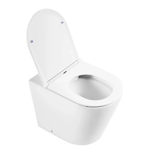 Унитаз приставной BelBagno FLAY-R BB1003CBR/BB870SC безободковый с сиденьем Унитаз приставной BelBagno FLAY-R BB1003CBR/BB870SC безободковый с сиденьем