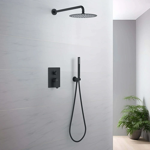 Душевая система Aquatek ОБЕРОН AQ1272MB Черный матовый Душевая система Aquatek ОБЕРОН AQ1272MB Черный матовый